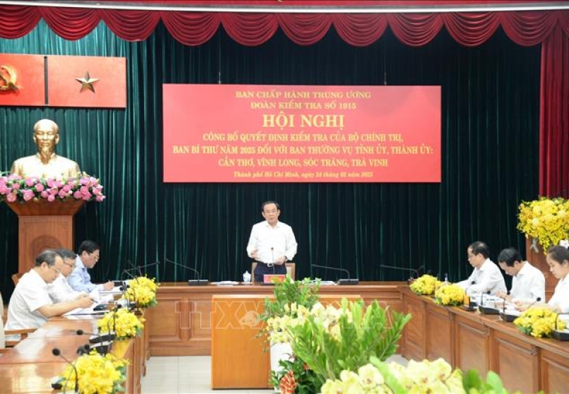 Công bố quyết định kiểm tra của Bộ Chính trị, Ban Bí thư đối với Ban Thường vụ các Tỉnh ủy, Thành ủy phía nam